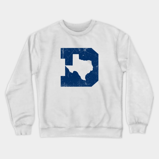 Dallas Texas D - White Crewneck Sweatshirt by KFig21